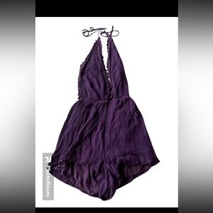 Kendall & Kylie small burgundy halter  romper jumper size small